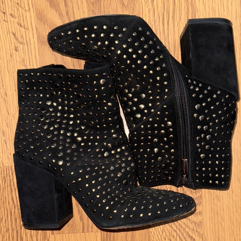 Black and Silver Studded Ankle Booties